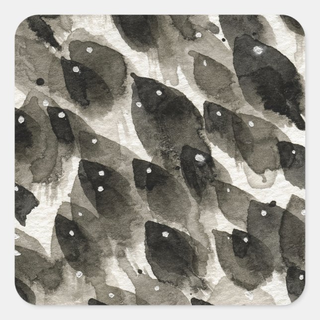 Fish Storm Square Sticker (Front)