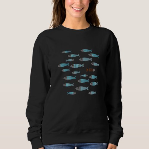 Fish Swarm Swimming Against The Electricity Fish Sweatshirt