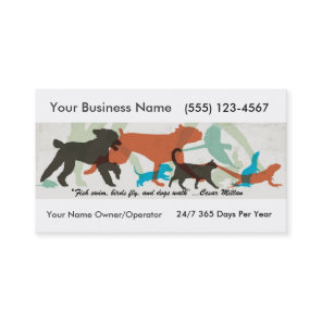 Fish Swim Birds Fly Dogs Walk Pet Sitter Business Card