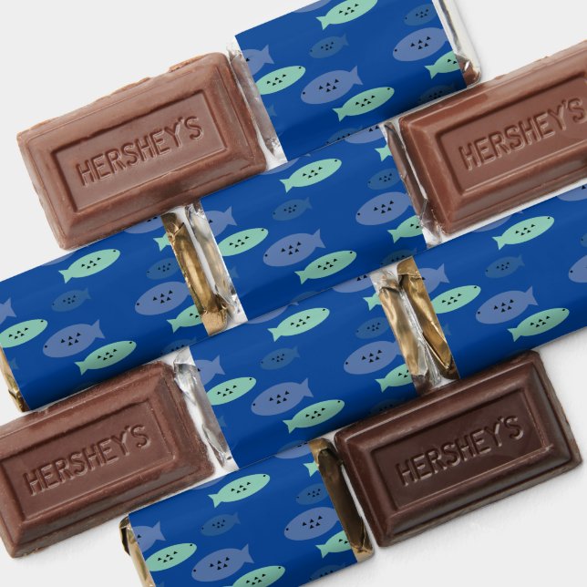 Fish Swimming Aquarium Blue Baby Shower Thank You  Hershey's Miniatures (Assorted)