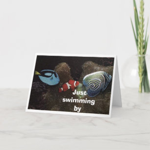 FISH SWIMMING BY TO SAY HI AND HAPPY MOTHER'S DAY CARD