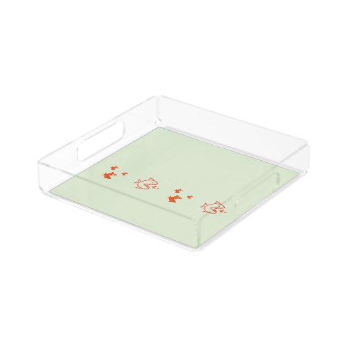 Fish Swimming Graphic Pirahnas Orange on any Color Acrylic Tray