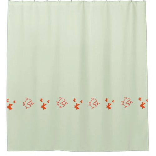 Fish Swimming Pirahnas Orange on any Color Shower Curtain