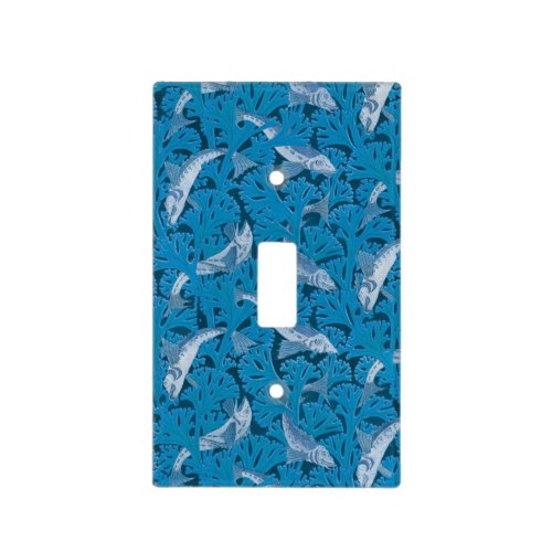 Fish Swimming Seaweed Coral Blue Vintage Classic Light Switch Cover