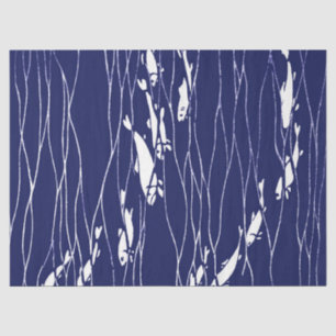 Fish Swimming Underwater Blue Tissue Paper