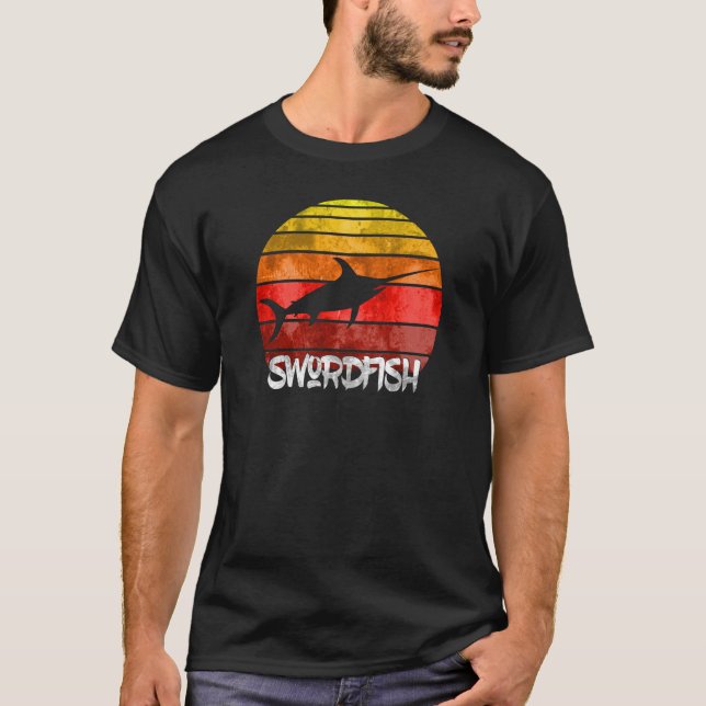 Fish SWORDFISH Flag Fishing for Bass Fisherman  T-Shirt (Front)