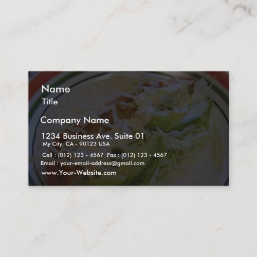 Fish Tacos Food Cabbage Tortillas Business Card