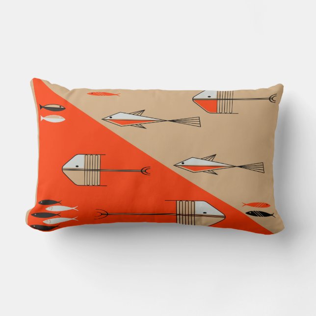 FISH TALE 2 American Mojo Pillow PERSIMMON-SAND (Front)