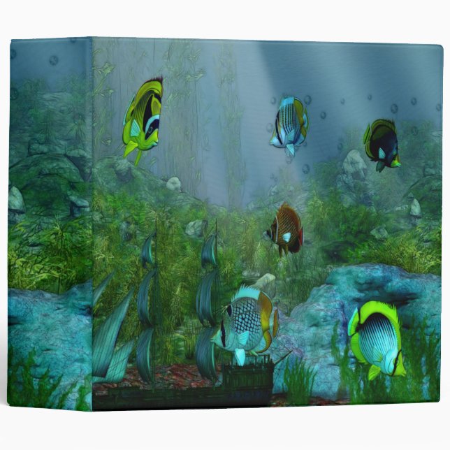 Fish Tank Aquarium Art Binder (Front/Spine)