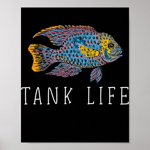 Fish Tank Aquarium Hobby Oscar Cichlid Aquarium Poster