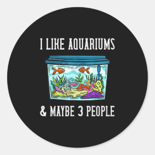 Fish Tank Aquarium Saltwater Aquascaping Classic Round Sticker