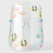 Fish Tank Aquarium Under the Sea Watercolor Face Shield (Front)
