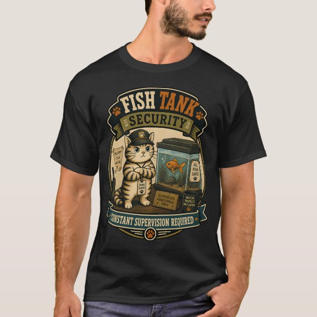 Fish Tank Security Funny Cat Guard  (Front)
