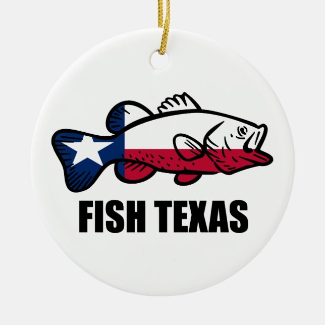 Fish Texas Ceramic Ornament (Front)