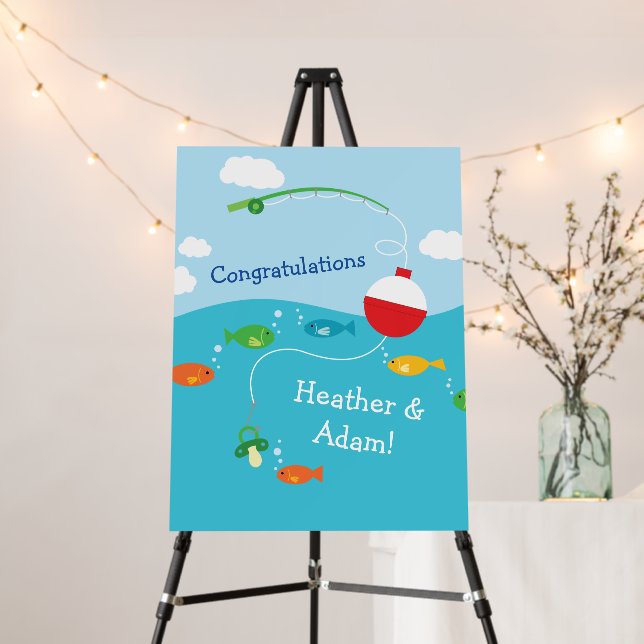 Fish Theme Fishing Baby Shower for Fishermen Foam Board (In Situ (Stand))