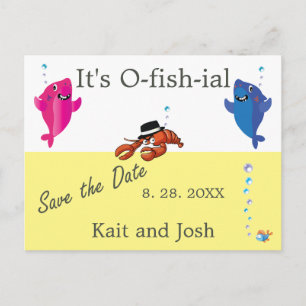 Fish Theme Lobster Mobster Wedding Postcard