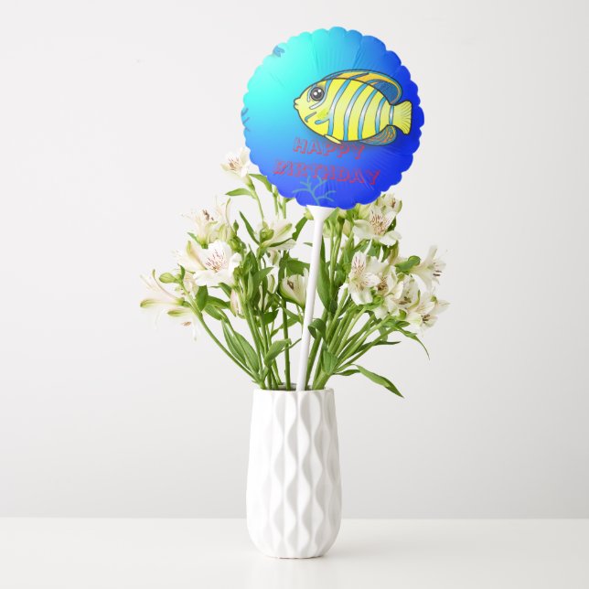 Fish Themed Birthday Party Balloon (Vase)