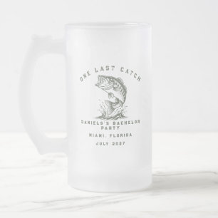 Fish Themed Custom Fishing Bachelor Party Frosted Glass Beer Mug