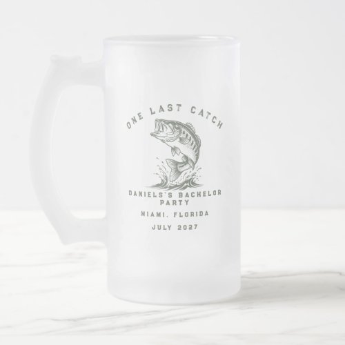 Fish Themed Custom Fishing Bachelor Party Frosted Glass Beer Mug