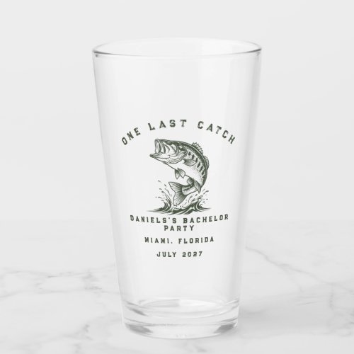 Fish Themed Custom Fishing Bachelor Party Glass