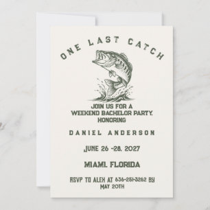 Fish Themed Custom Fishing Bachelor Party Invitation