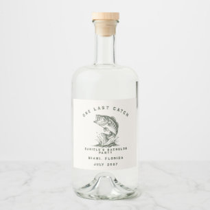 Fish Themed Custom Fishing Bachelor Party Liquor Bottle Label