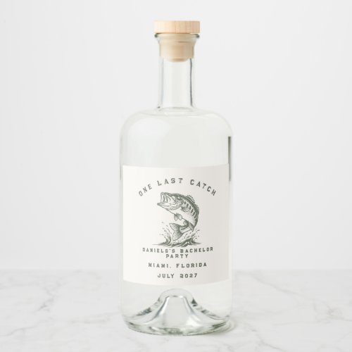 Fish Themed Custom Fishing Bachelor Party Liquor Bottle Label