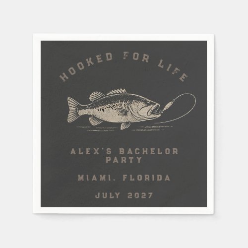 Fish Themed Custom Fishing Bachelor Party Napkins