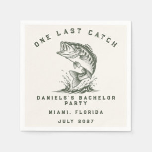 Fish Themed Custom Fishing Bachelor Party Napkins