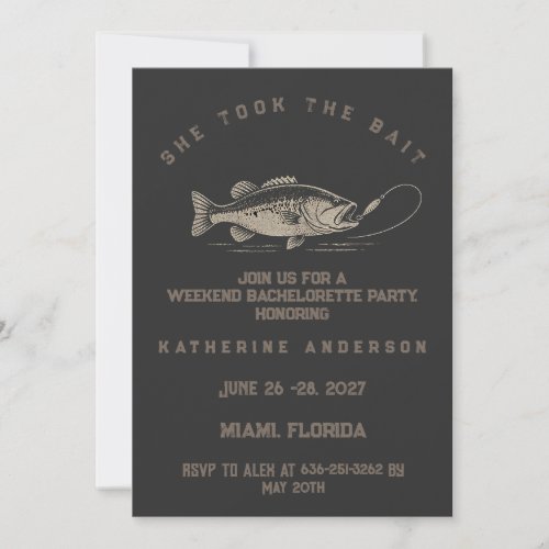 Fish Themed Custom Fishing Bachelorette Party Invitation