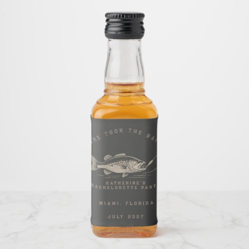Fish Themed Custom Fishing Bachelorette Party Liquor Bottle Label