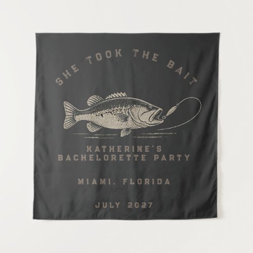 Fish Themed Custom Fishing Bachelorette Party Tapestry