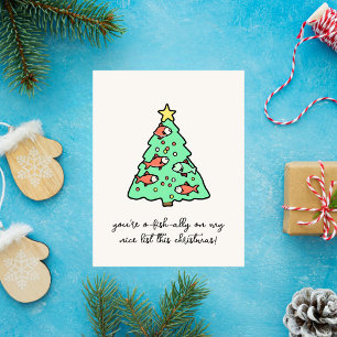 Fish-Themed Funny Christmas Holiday Card