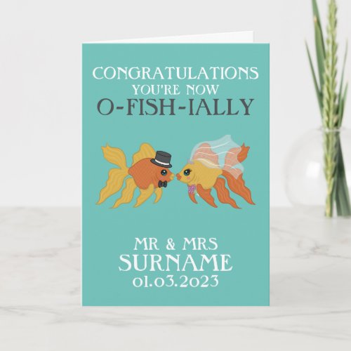 Fish Themed Wedding Congratulations Card