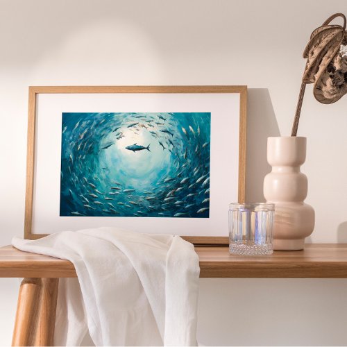 Fish Tornado Oil Painting Digital Print