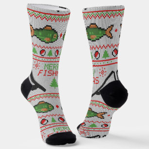 Fish Ugly Christmas Sweater Socks