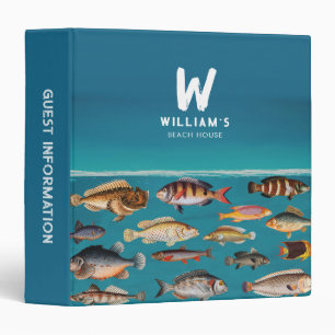 Fish Under Ocean Beach House Guest Information 3 Ring Binder