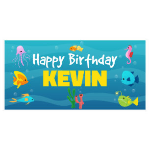 Fish Under The Sea Birthday Banner Party Decor