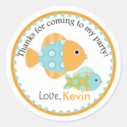 Fish Under The Sea Birthday Sticker