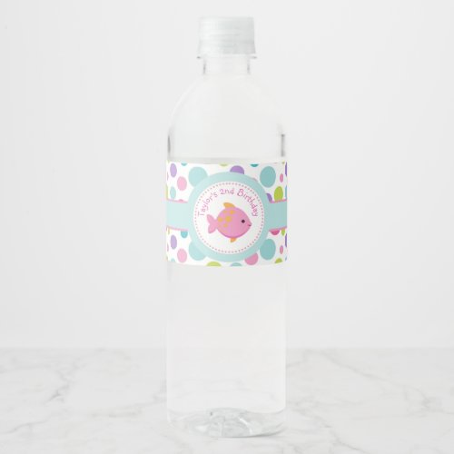 Fish Under The Sea Girl Personalized Water Bottle Label