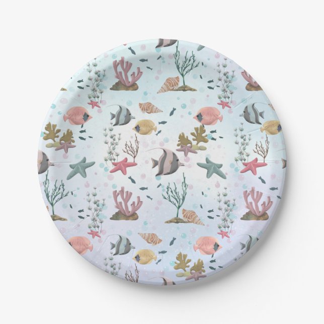 Fish Under The Sea Paper Plates (Front)
