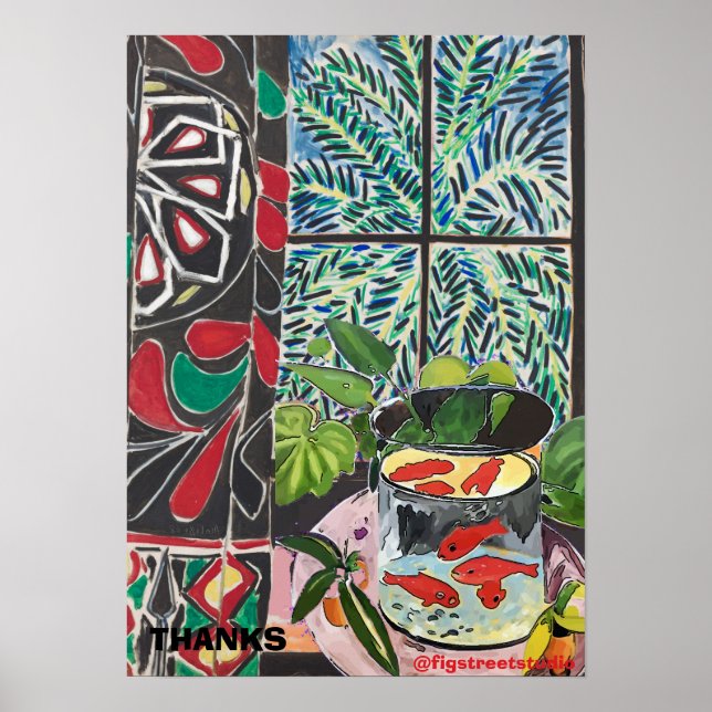 Fish Under Window, after Matisse Poster (Front)
