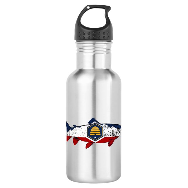 Fish Utah Trout Stainless Steel Water Bottle (Front)