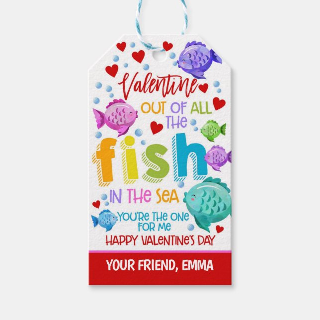Fish Valentine Favor Tag (Front)