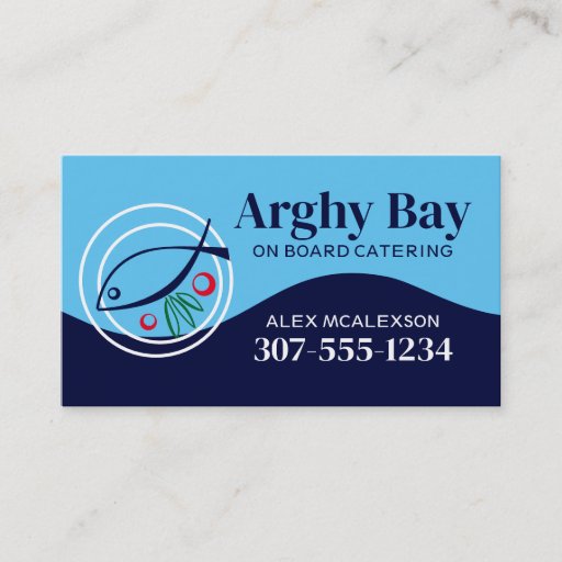 Customizable Fish vegetable dinner plate chef catering busin... business card template