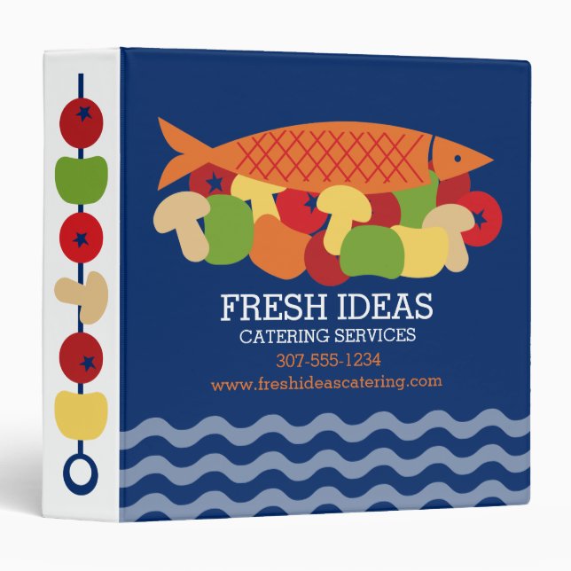Fish vegetables fresh healthy food chef catering 3 ring binder (Front/Spine)
