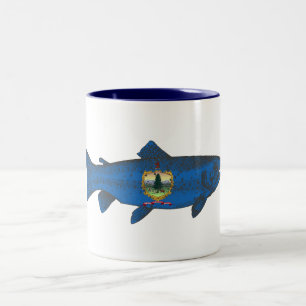 Fish Vermont Flag Trout Two-Tone Coffee Mug