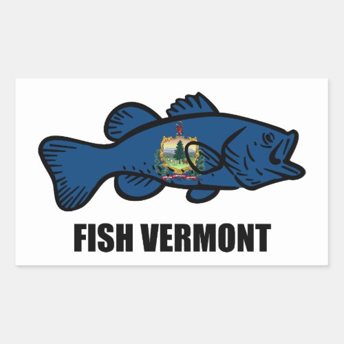 Fish Vermont Rectangular Sticker