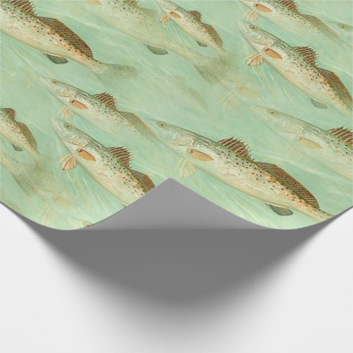Fish vintage color illustration pattern wrapping paper