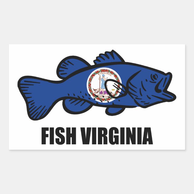 Fish Virginia Rectangular Sticker (Front)
